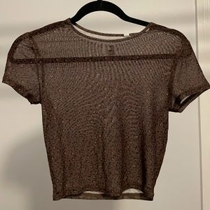 Cheetah print mesh baby tee